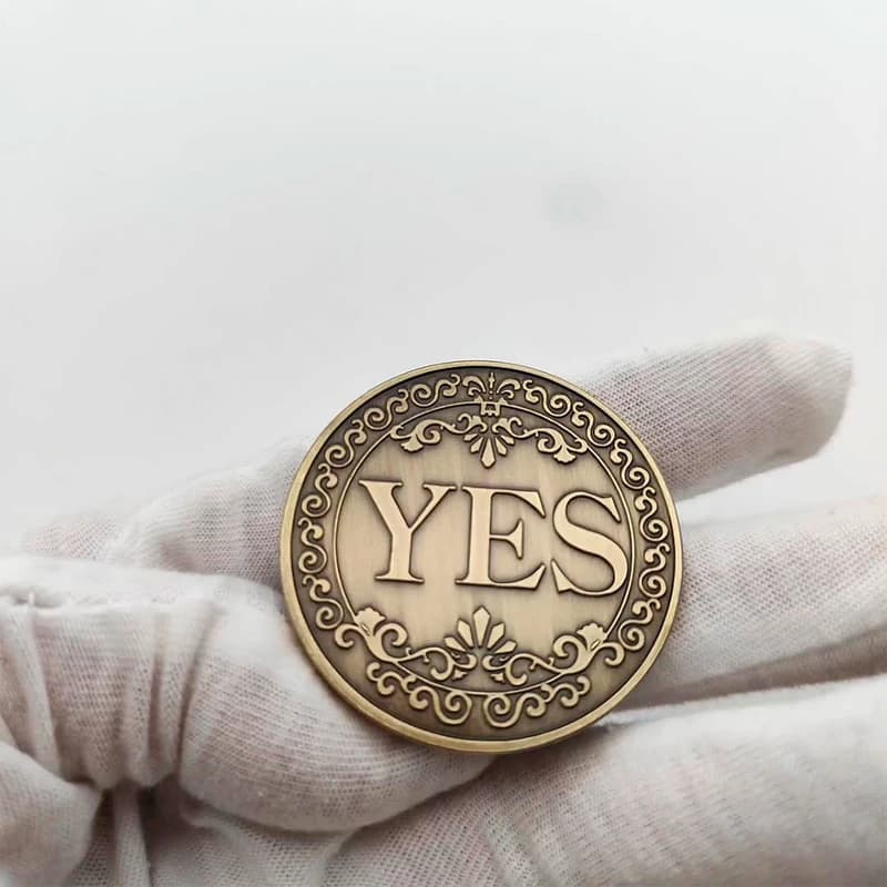 Сувенірна монета прийняття рішень YES/NO 3703 (золото антик) — фото 5
