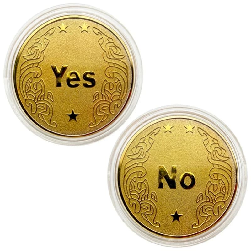 Сувенірна монета прийняття рішень YES/NO 3801 (золота) — фото 3
