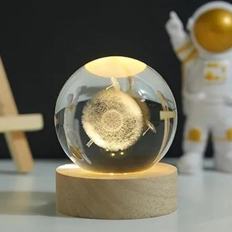 Нічник світильник 3D Кришталева куля Д6 Кульбаба 13405 — фото 3