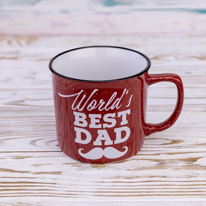 Кухоль для тата Кращий тато у світі - World's best dad 400 мл 12718 (червоний) — фото 1