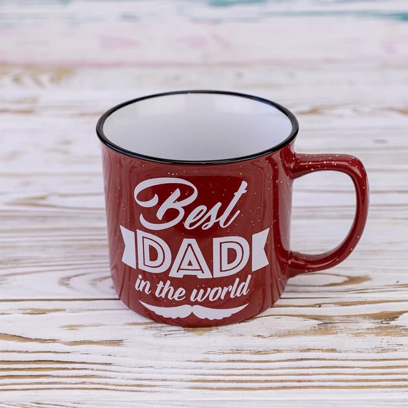 Кухоль для тата Кращий тато у світі - Best dad in the world 400мл 12732 (червоний) — фото 1