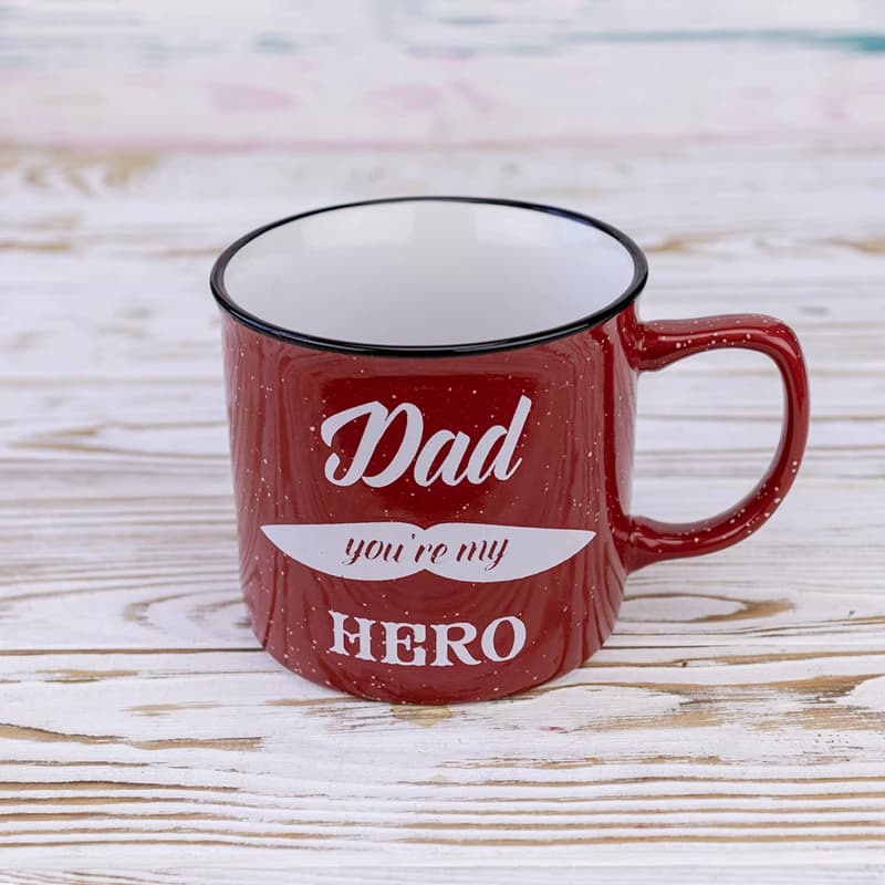 Кухоль для тата Тато ти мій герой - Dad you're my hero 400 мл 12740 (червоний) — фото 1