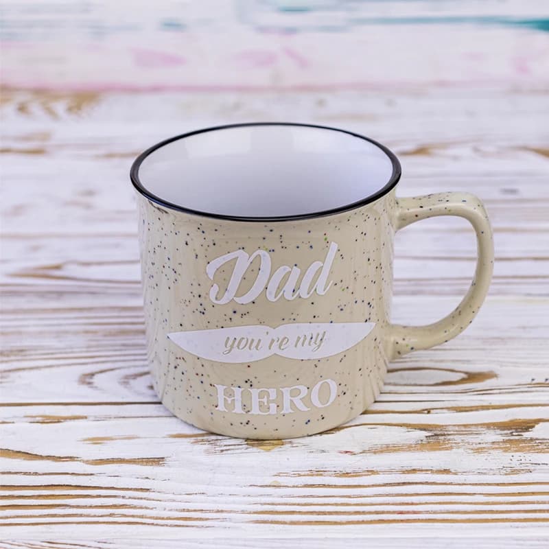 Кухоль для тата Тато ти мій герой - Dad you're my hero 400 мл 12741 (пісочний) — фото 6
