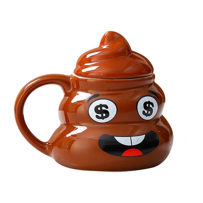 Кухоль керамічний фігурний Какашка Emoji №2