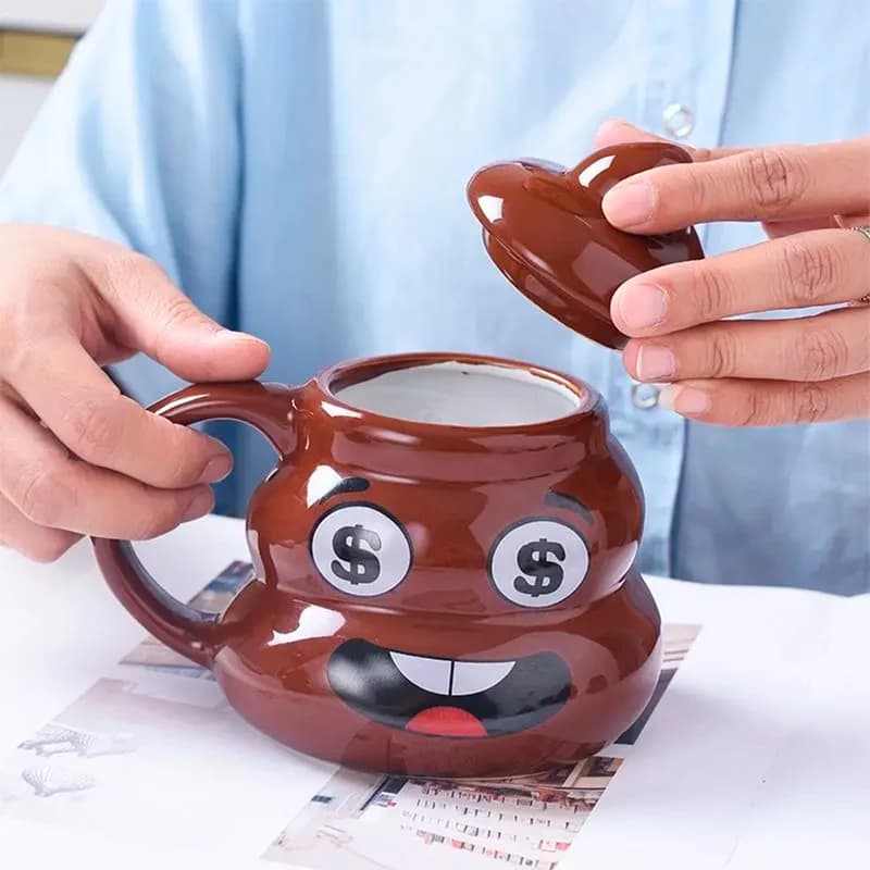 Кухоль керамічний фігурний Какашка Emoji №2 — фото 4