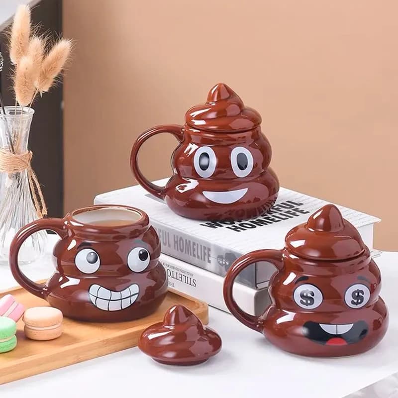 Кухоль керамічний фігурний Какашка Emoji №2 — фото 5