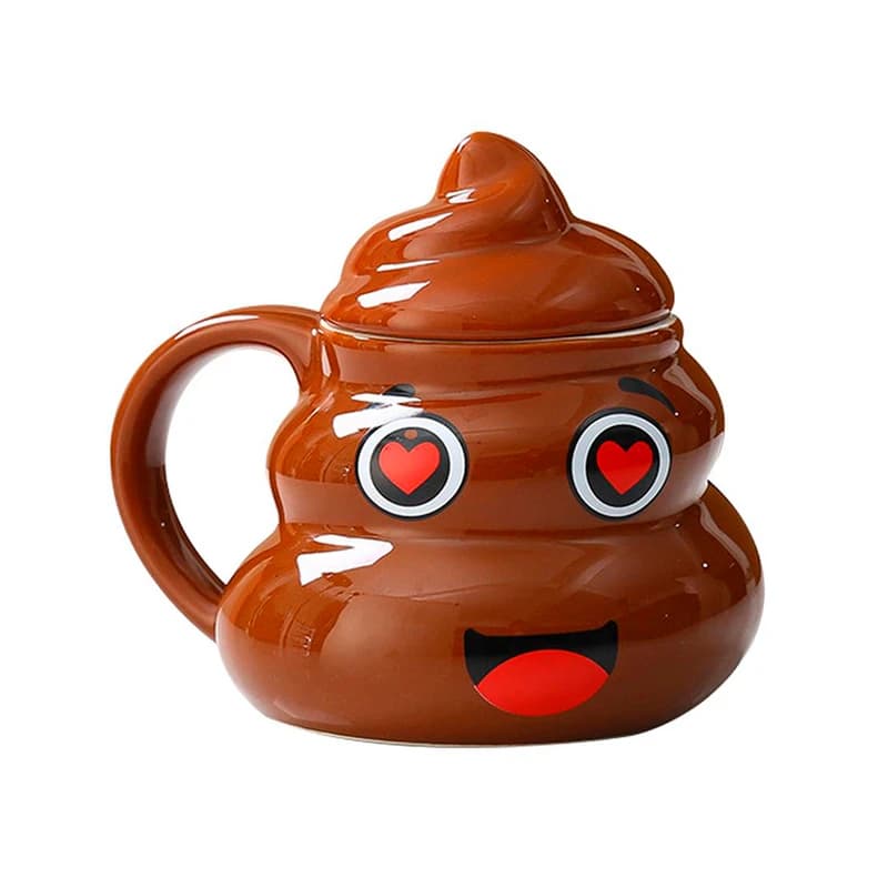 Кухоль керамічний фігурний Какашка Emoji №3