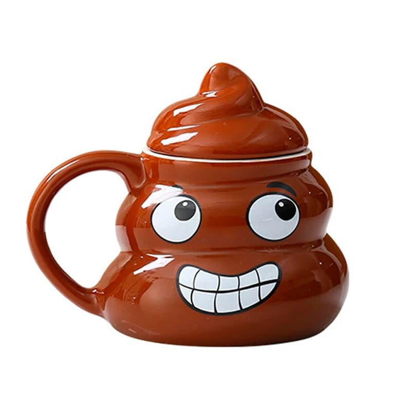 Кухоль керамічний фігурний Какашка Emoji №4