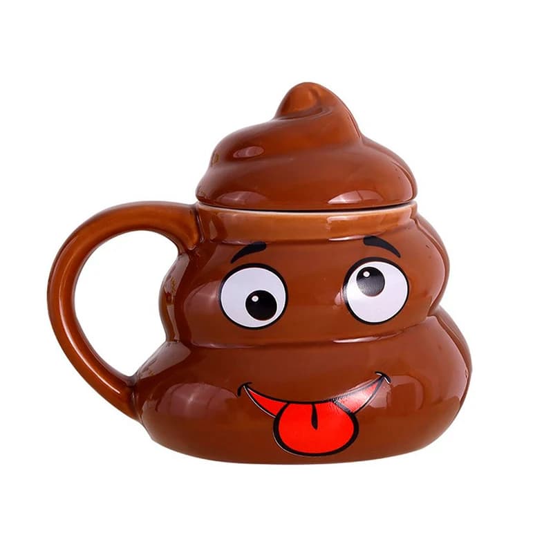 Кухоль керамічний фігурний Какашка Emoji №5