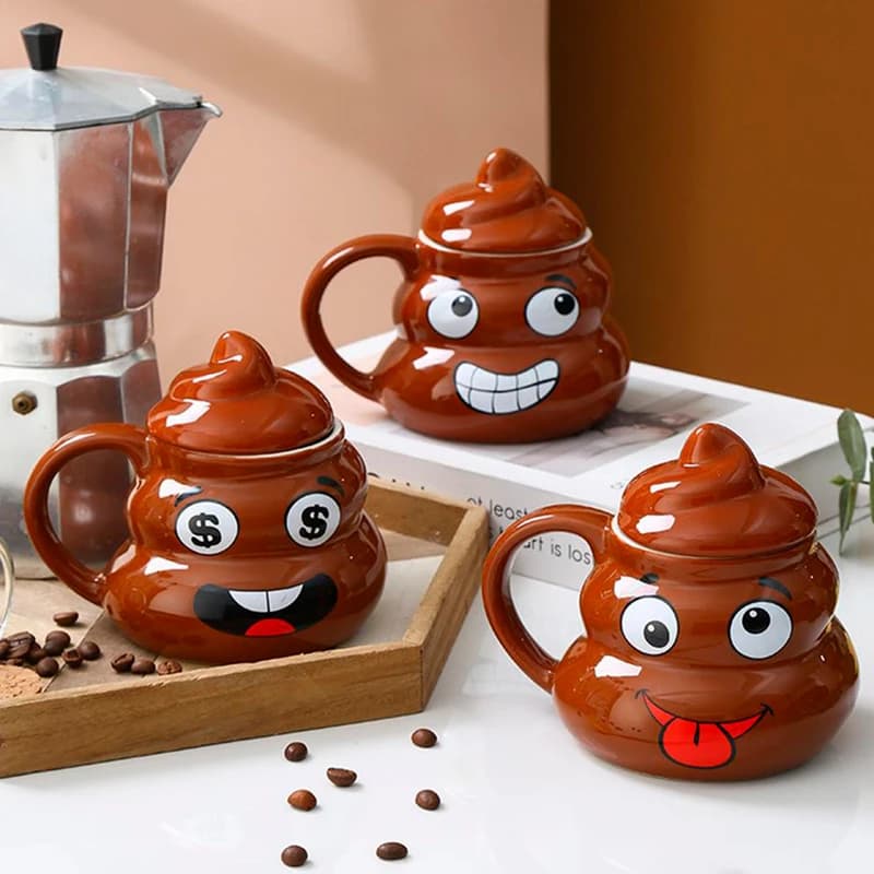 Кухоль керамічний фігурний Какашка Emoji №5 — фото 3