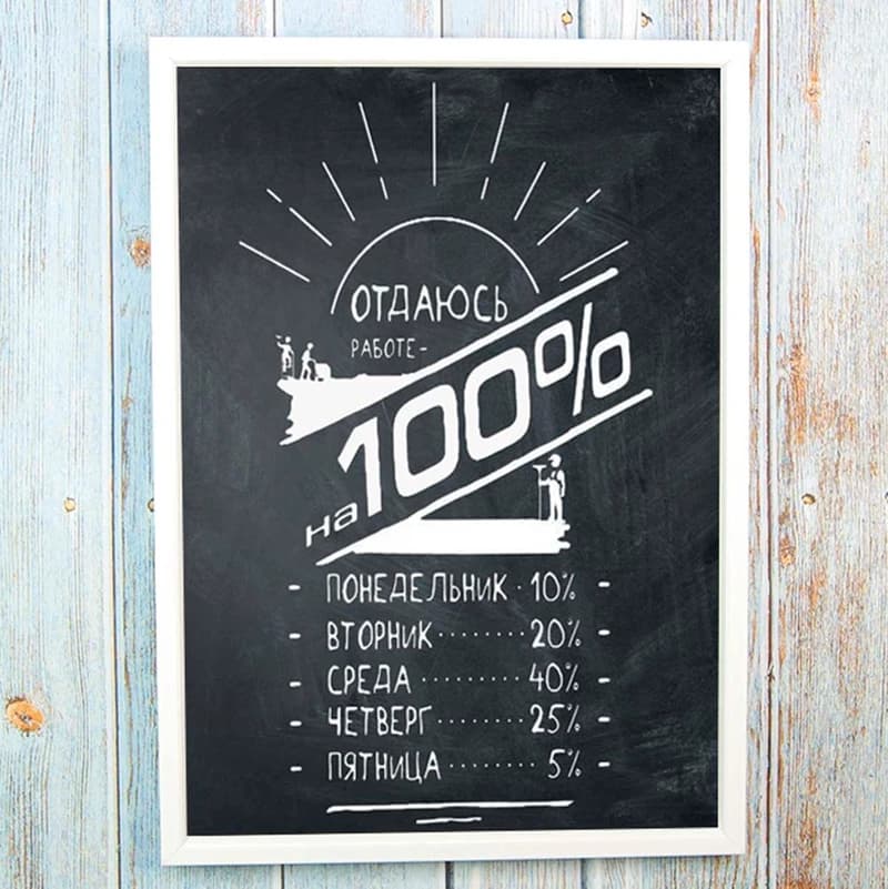 Постер мотиватор 56303 ОТДАЮСЬ РАБОТЕ НА ВСЕ 100% А4 — фото 1