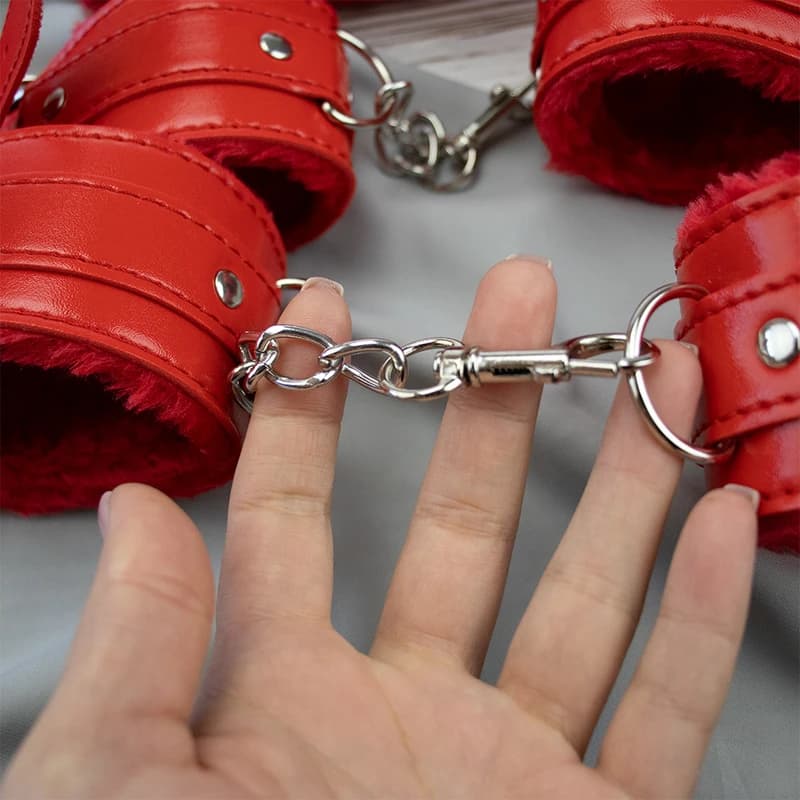Подарунковий набір для еротичного зв'язування 10 предметів 13556 (червоний) — фото 4