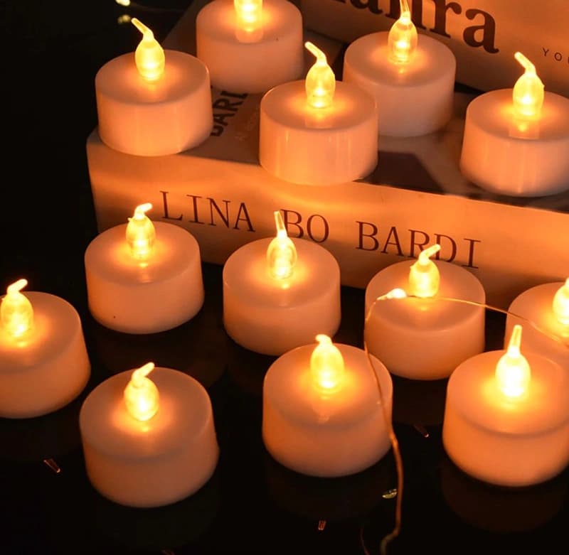 Свічка LED світна мерехтлива 4х4см (жовте свічення) — фото 4